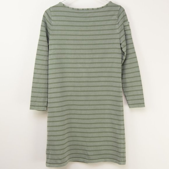 Vineyard Vines Stripe Knit Dress Long Sleeve 100% Cotton Midi Green Size XS - Picture 2 of 5